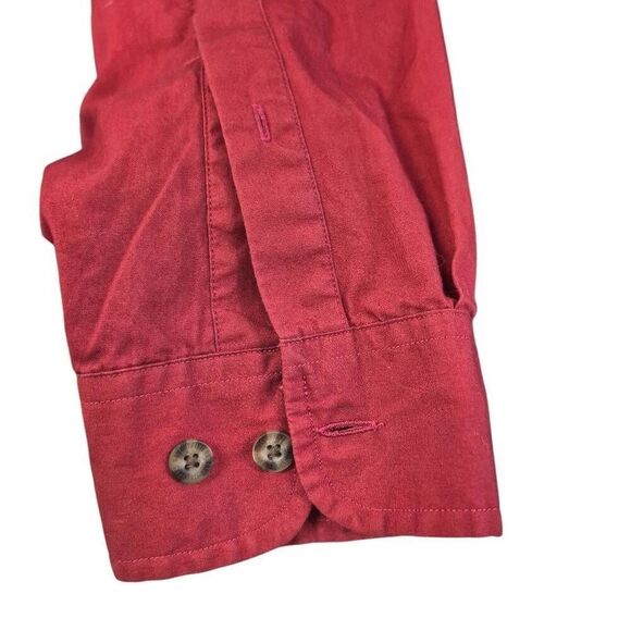 Outfitters Roundtree & Yorke Red Cotton Long Sleeve Vented Button Front Shirt - Picture 9 of 11
